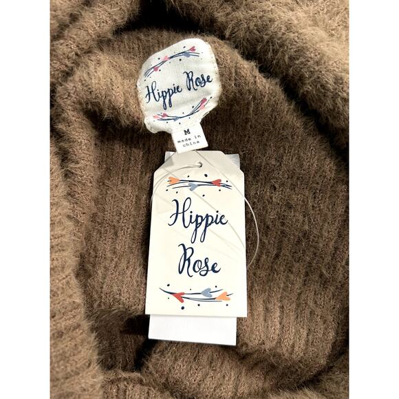 Hippie Rose Juniors Eyelash Knit Off-Shoulder Sweater Coco Ash Medium Soft New - Picture 5 of 5